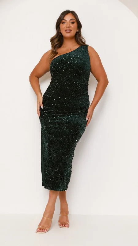 Anna Maxi Dress - Emerald Sequins