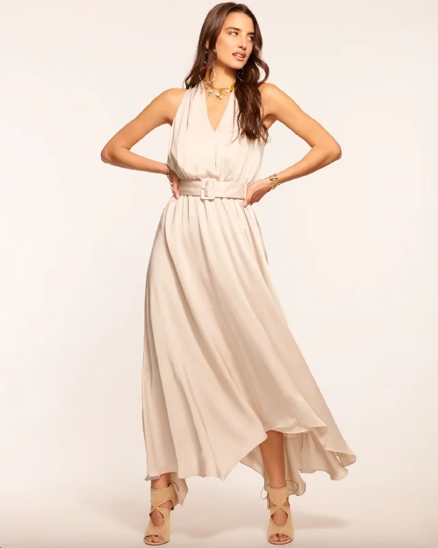 Brynne V Neck Belted Dress - Sandstone