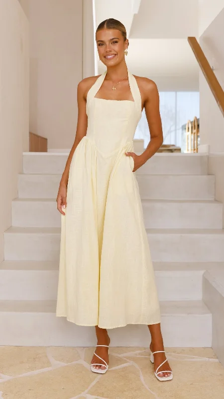 Caden Maxi Dress - Lemon