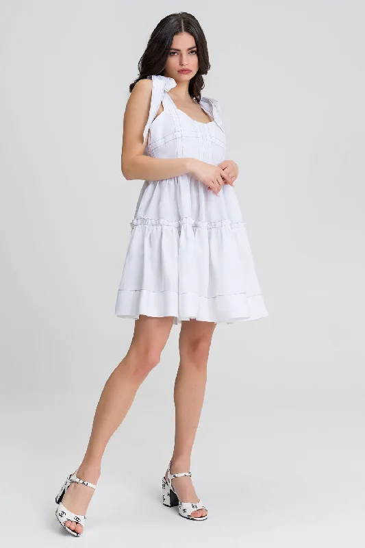 Claire White Linen Corset Dress