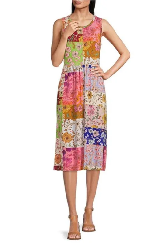 Cosmo Easy Fit Tea Length Dress - Multi