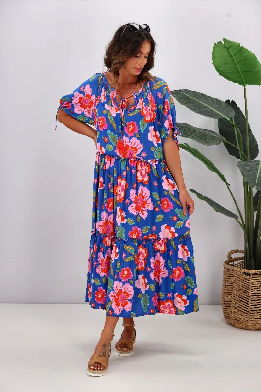 Dreamcatcher Briar Midi Dress Blue Floral