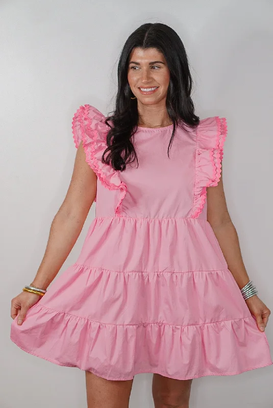 Ruffled Love Pink Babydoll Dress