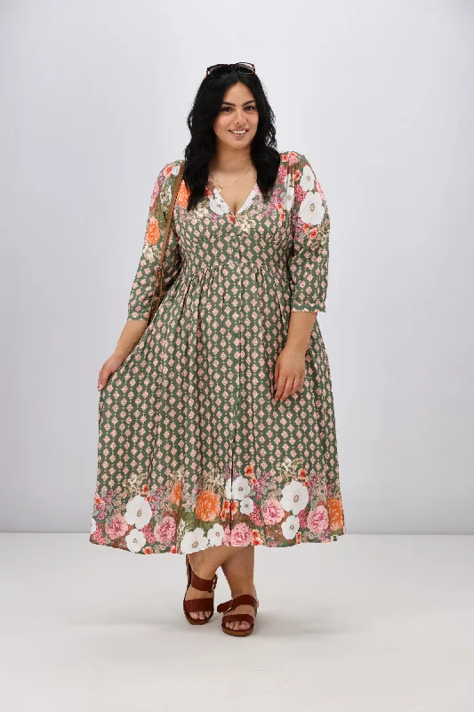 Sunday Boho Arwen Dress Boarder Floral