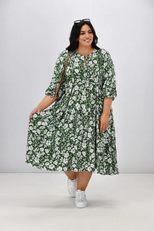 Sunday Boho Ophelia Dress Green Floral