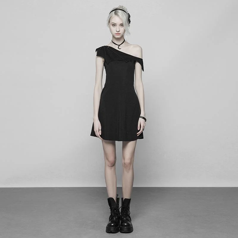 Women's One Shoulder Punk Mini Dress