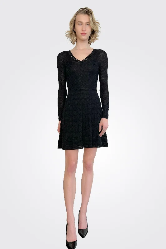 Woolen Dress - Black