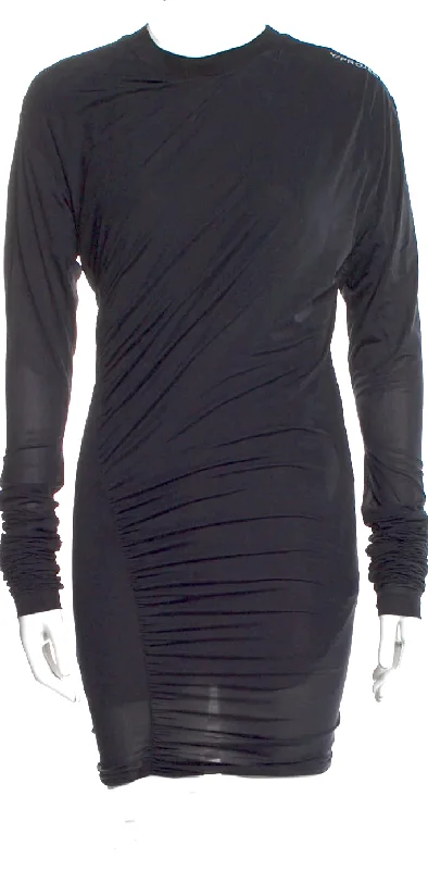 Y/Project (Glenn Martens) Black Bodycon Crew Neck Knee-Length Dress