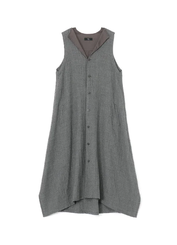 WOOL SLEEVELESS SHIRT DRESS