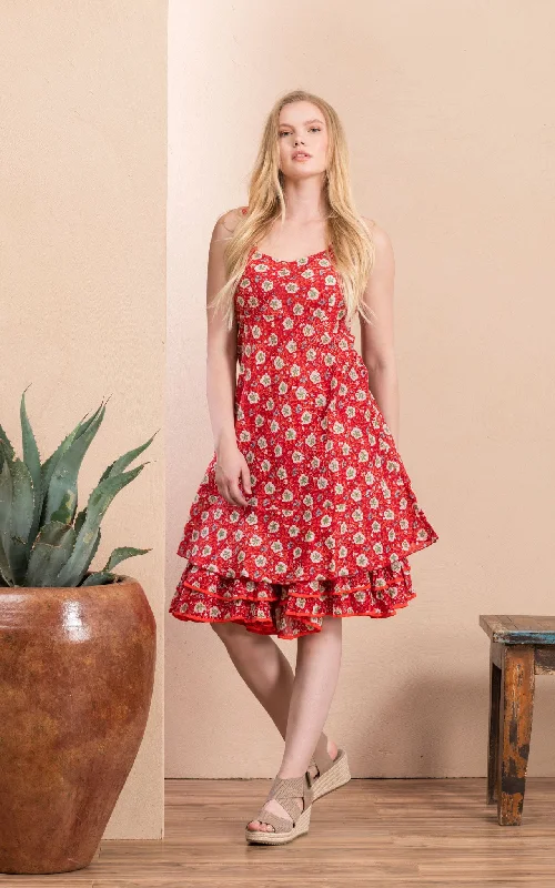 Yuma Slip Dress, Davina Red