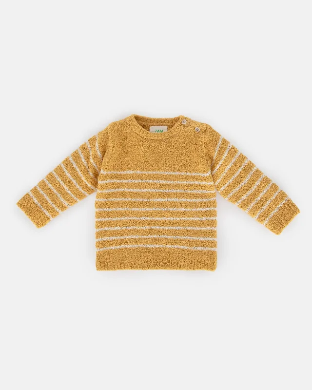 Long Sleeve Top Striped - Fuzzy | Amber & Ecru