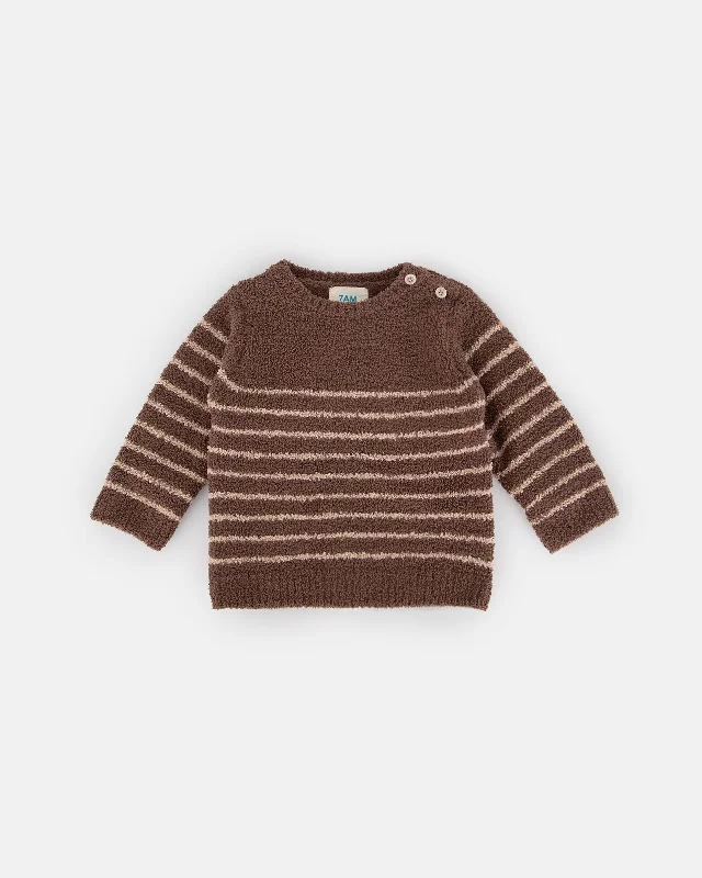 Long Sleeve Top Striped - Fuzzy | Choco & Pecan