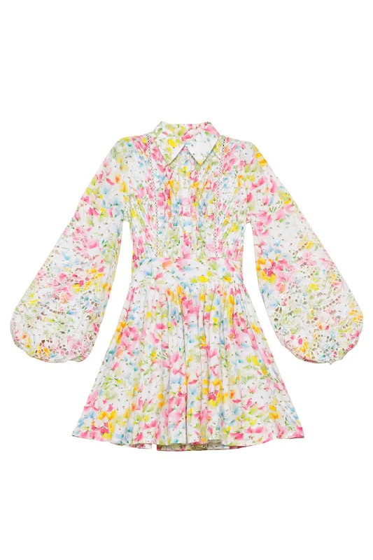 Blouson Sleeve Floral Dress