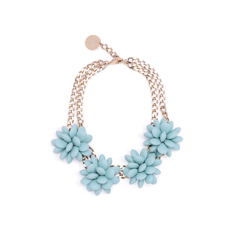 Resin Flower Necklace | Aquamarine