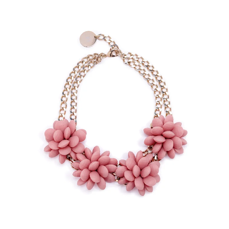 Resin Flower Necklace | Shell Pink