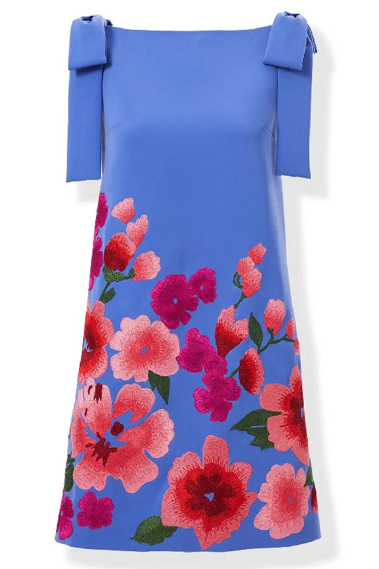 Embroidered Floral Shift Dress