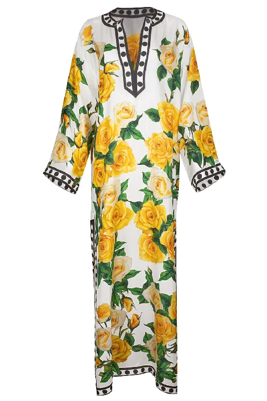 Kimono Sleeve Floral Kaftan