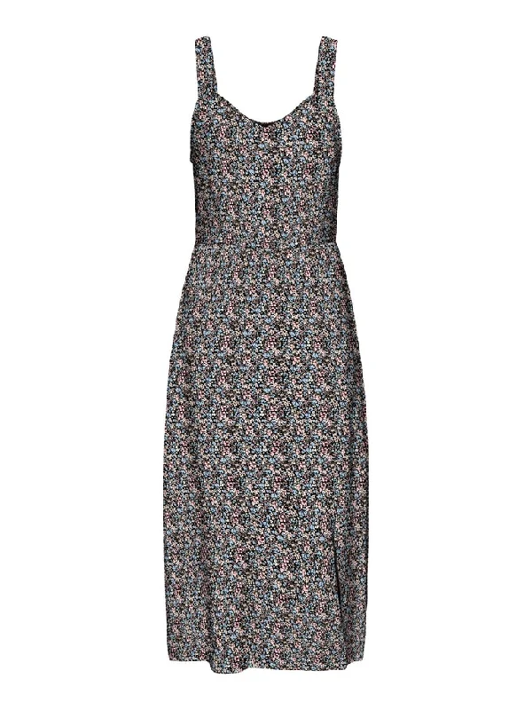 Easy Strap Calf Dress - Floral Print