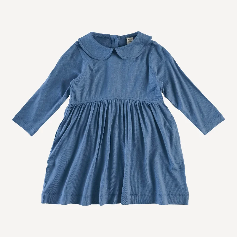 long sleeve peter pan dress | moonlight blue | bamboo