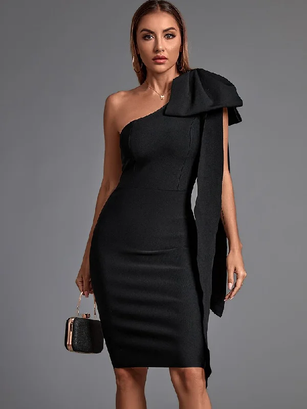 BerriesJam - One Shoulder Elegant Evening Club Party Dress