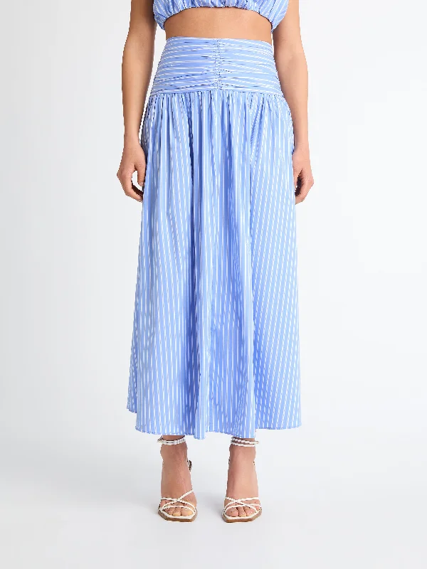 RUMI STRIPE MIDI SKIRT