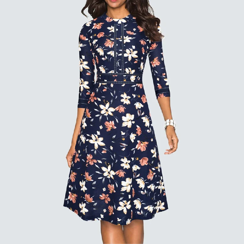 Dark Blue Floral