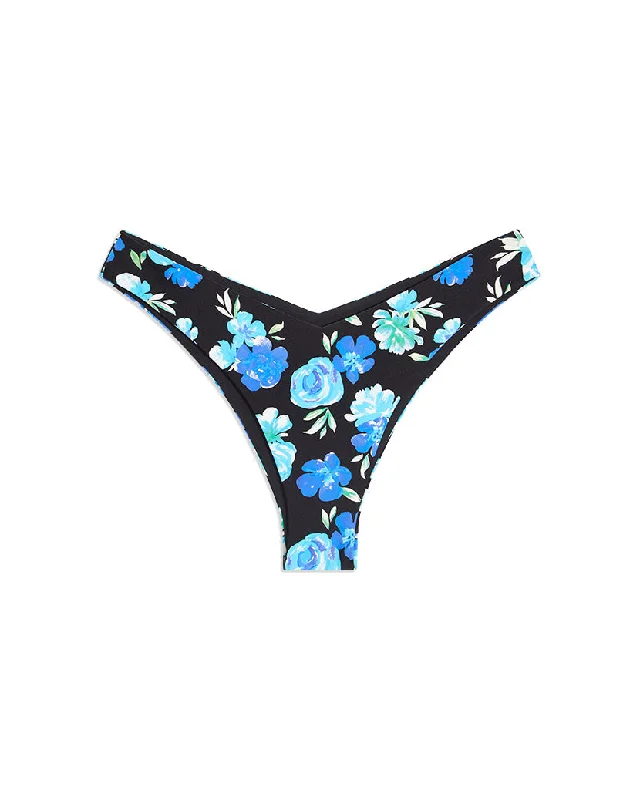 Delilah 90's Floral Bikini Bottom | Black