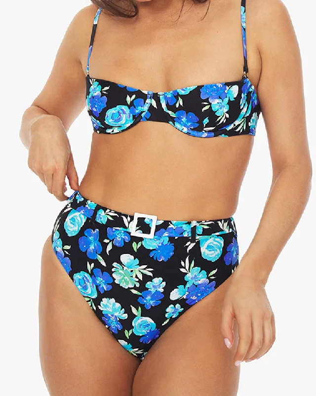 Emily 90's Floral Bikini Bottom | Black