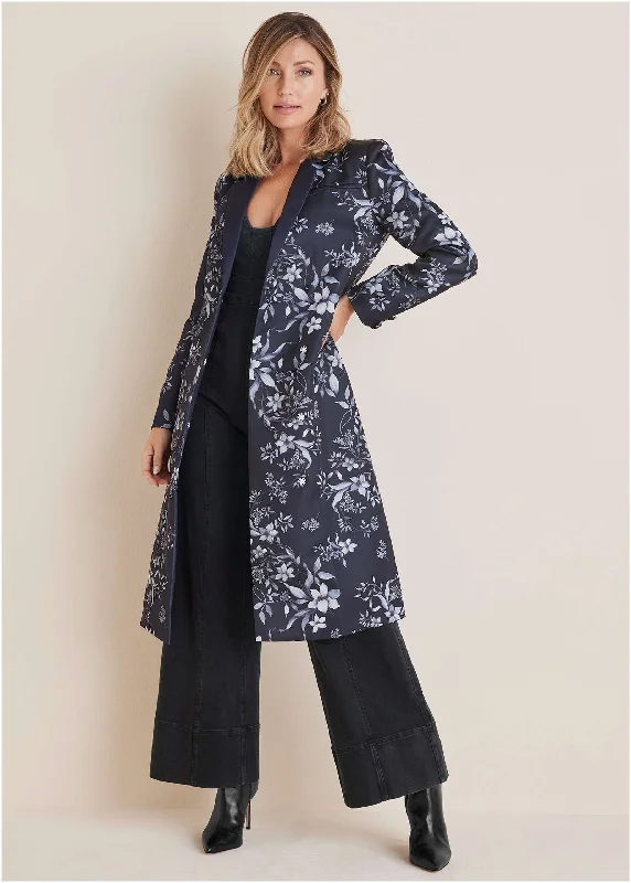 Printed Evening Coat - Harvest Floral Tossed